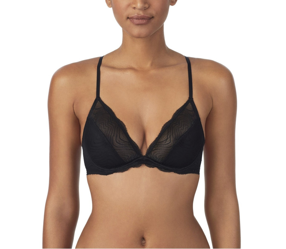 DKNY Women Wave Lace Unlined Bra Black Size 34C